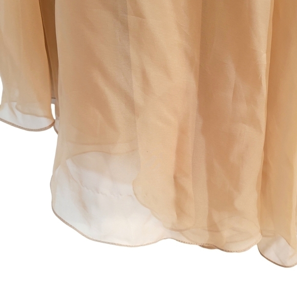 Sherri Hill Beaded Plunging V Neck Chiffon Gown in Nude Pink Color 52589 NWT - Picture 12 of 16